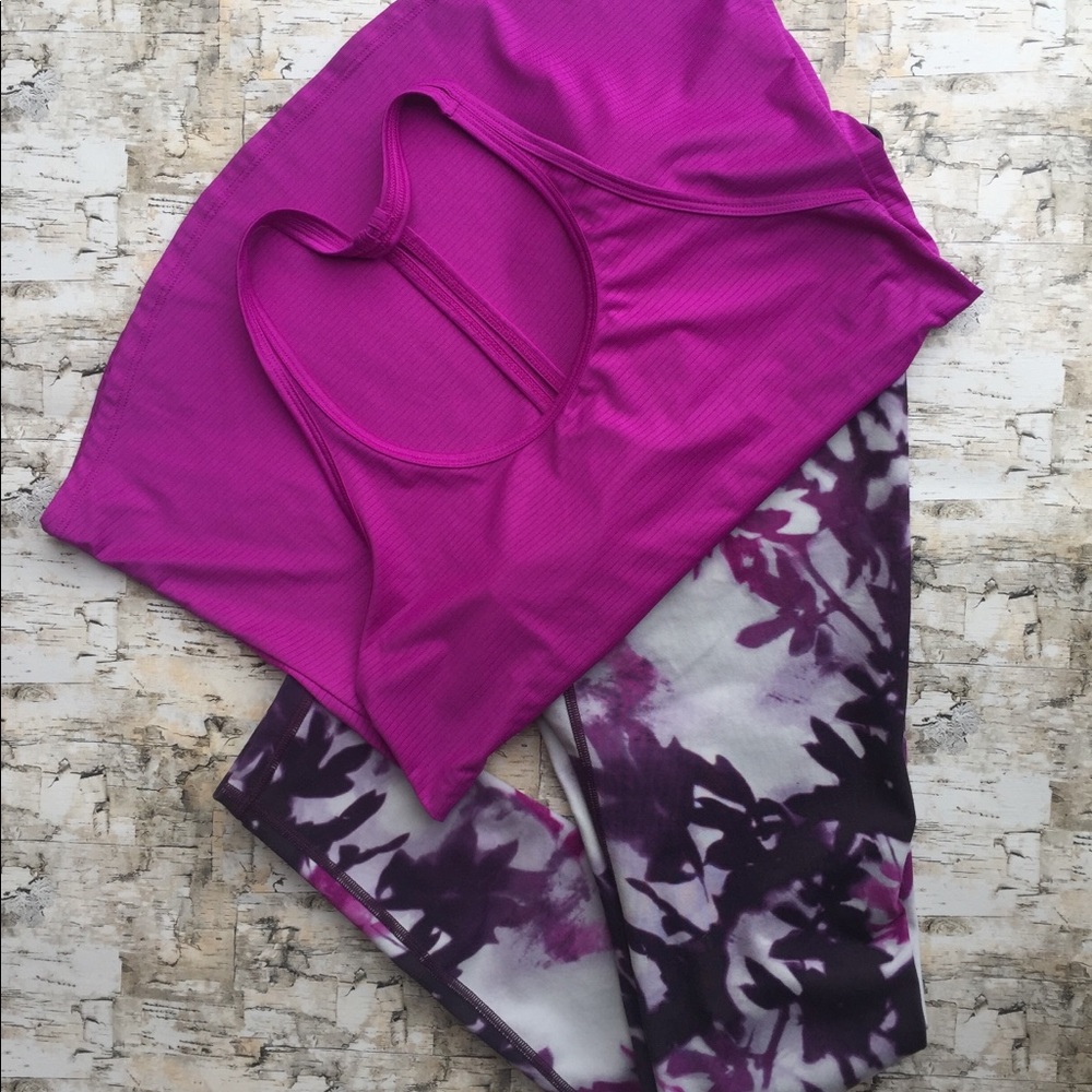 Old Navy Strappy Tank and compression leggings